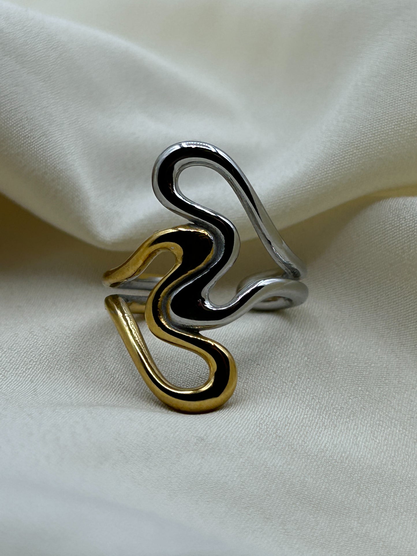 Bicolor Double Line Ring