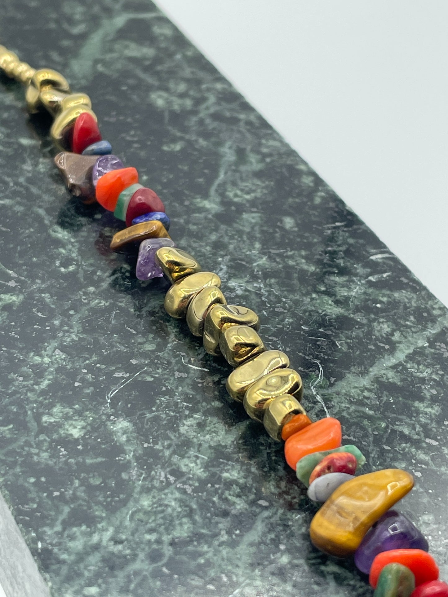Colored Stone & Gold Bracelet