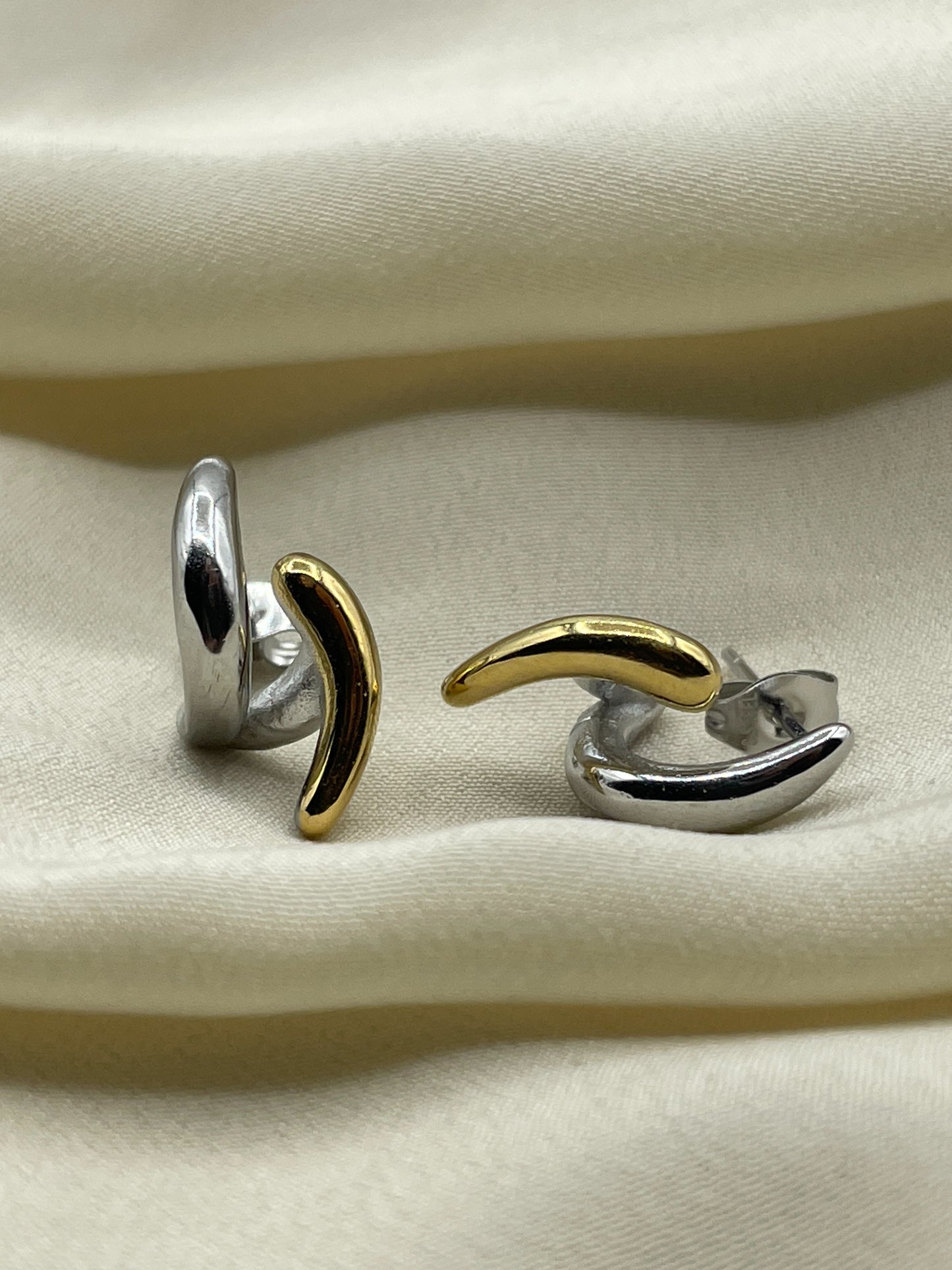 Double Bicolor Mini Beans Earrings