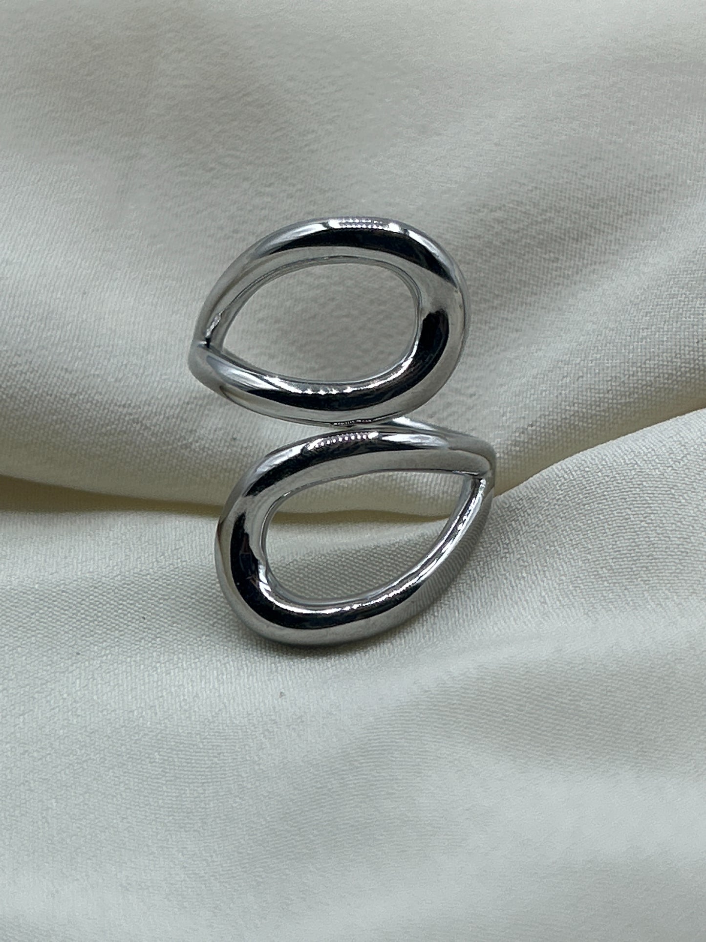 Double Tear Line Ring Silver