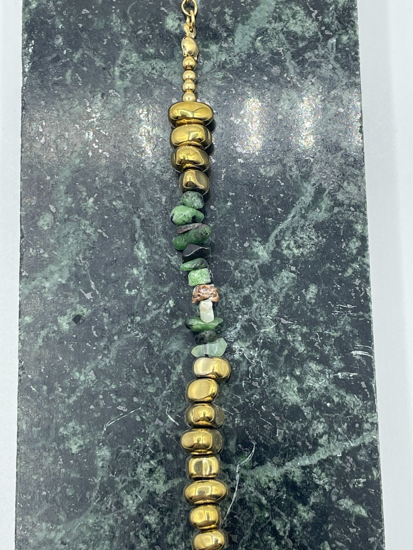 Green Stone & Gold Bracelet