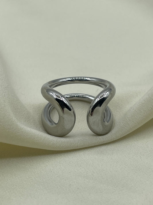 Large Empty Open Ring Silver