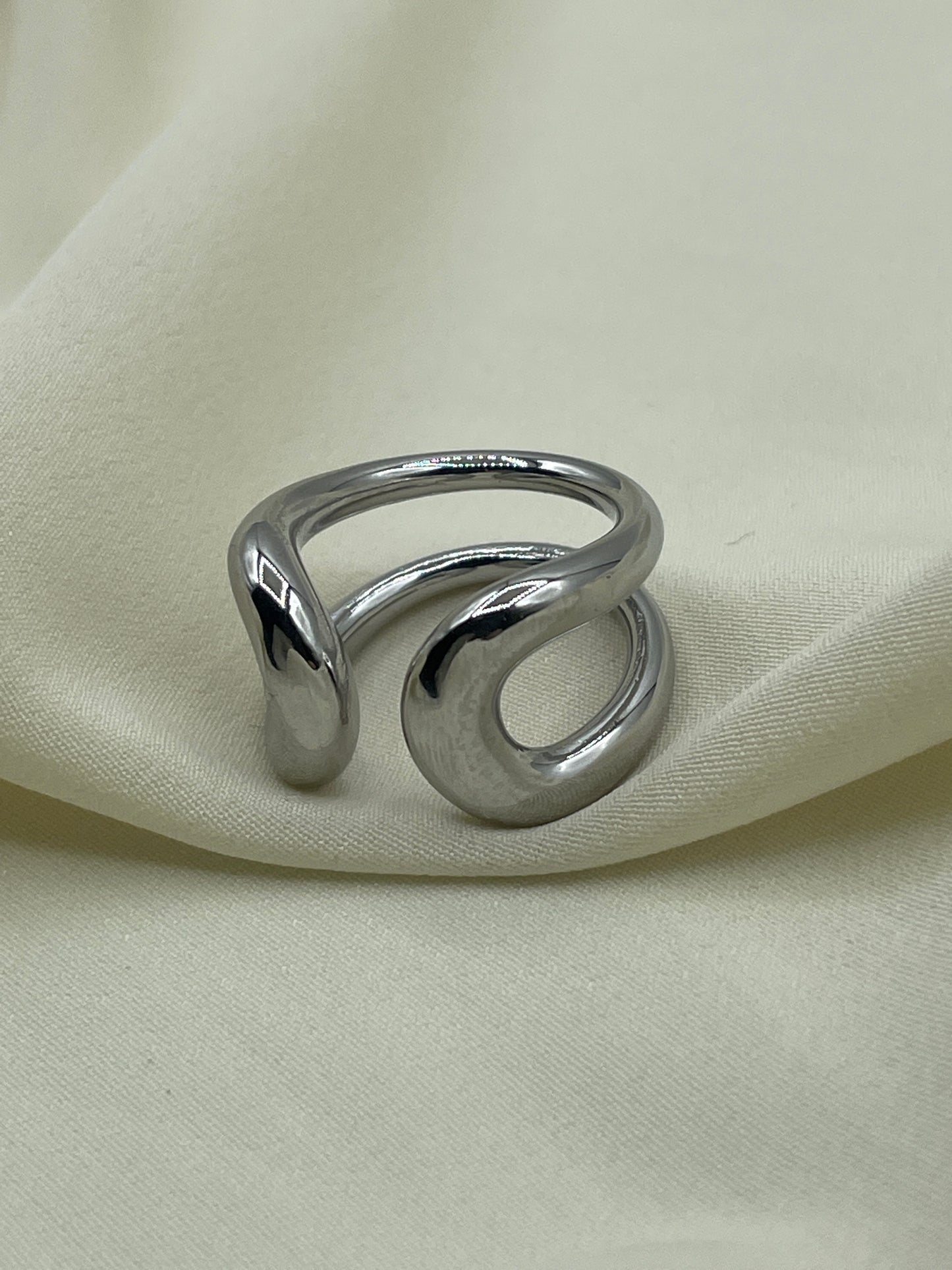 Large Empty Open Ring Silver