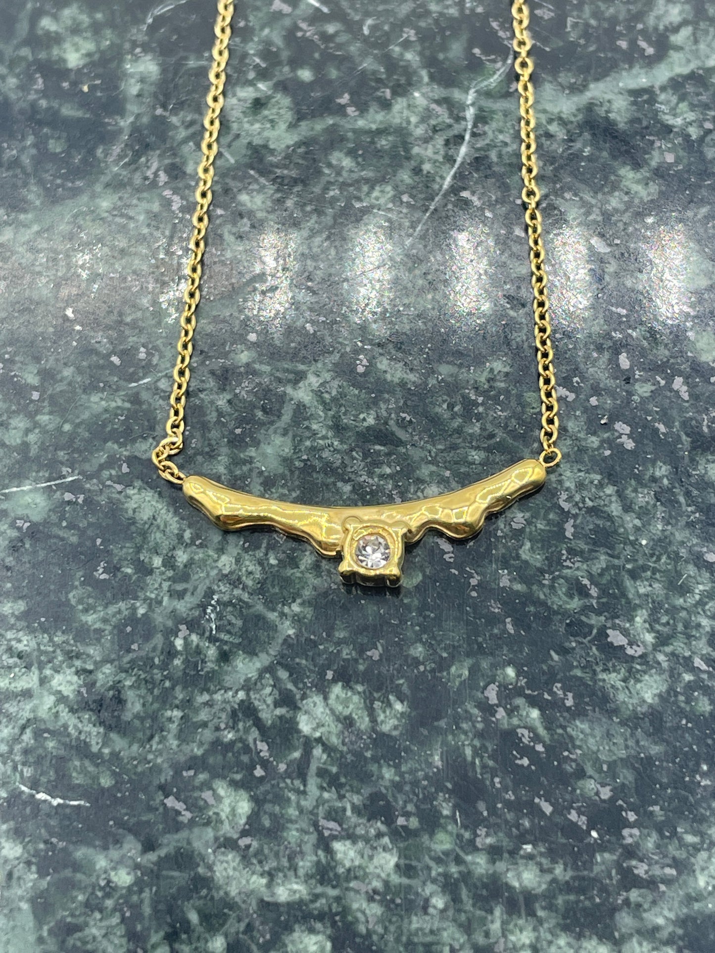 Liquid Diamond Necklace Gold