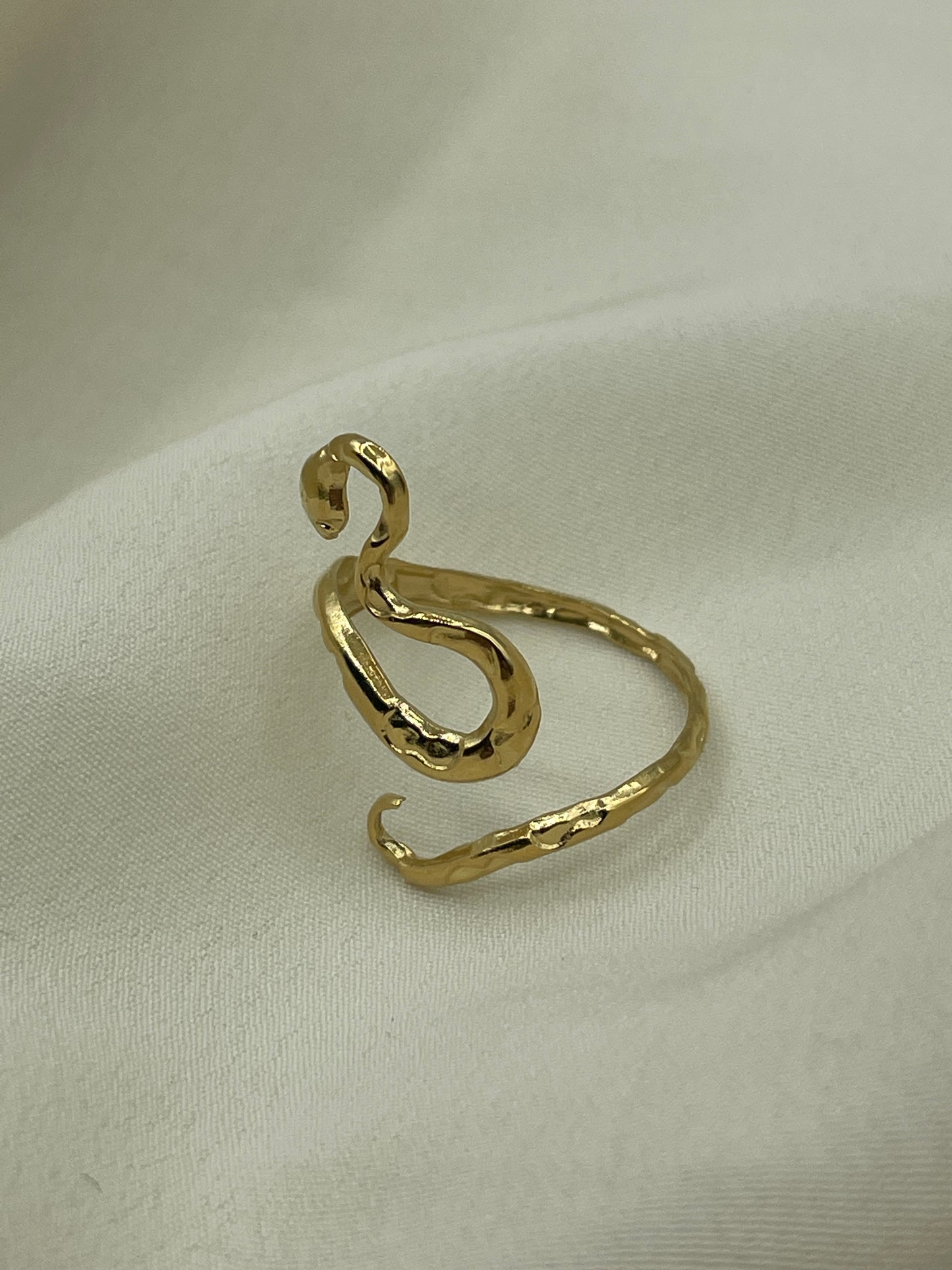 Long Snake Ring Gold