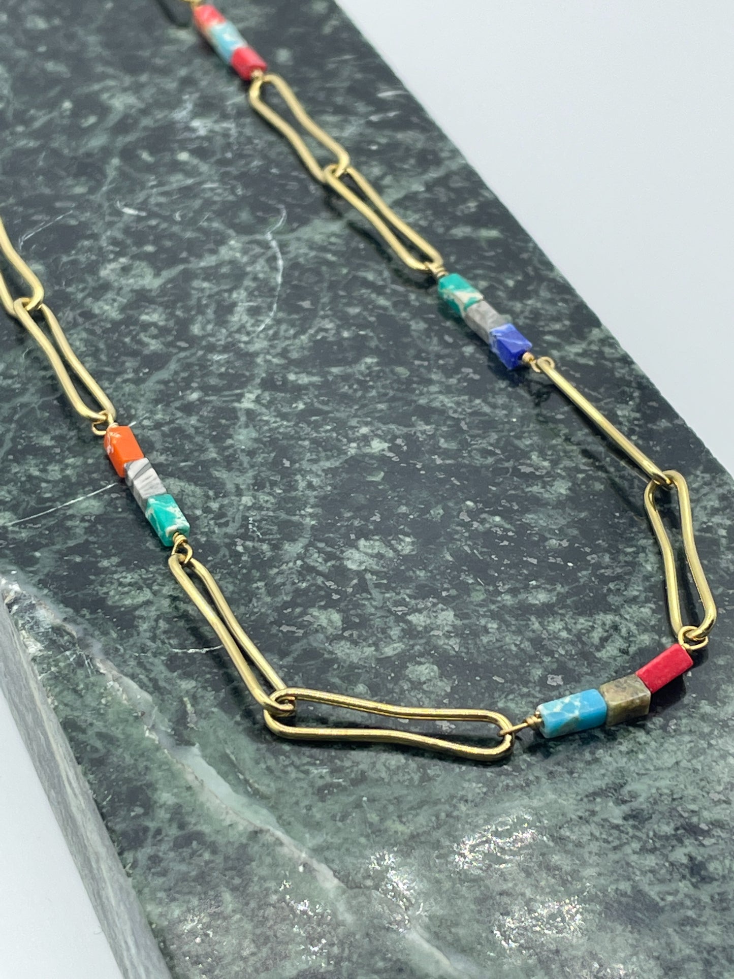 Paper Clip Colored Necklace