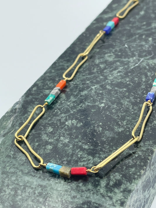Paper Clip Colored Necklace