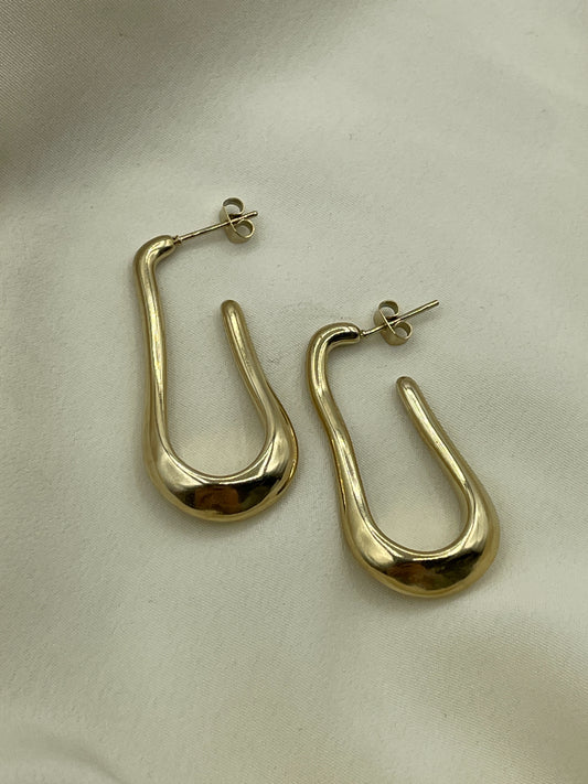 Paper Clip Earrings Gold