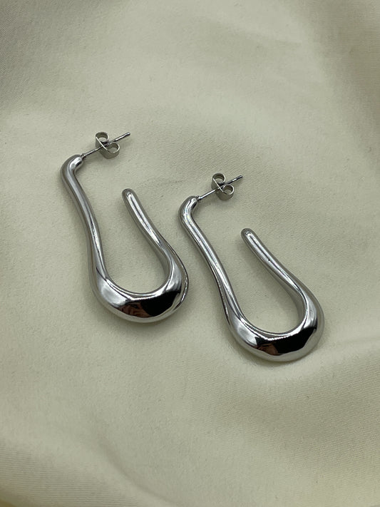 Paper Clip Earrings Silver