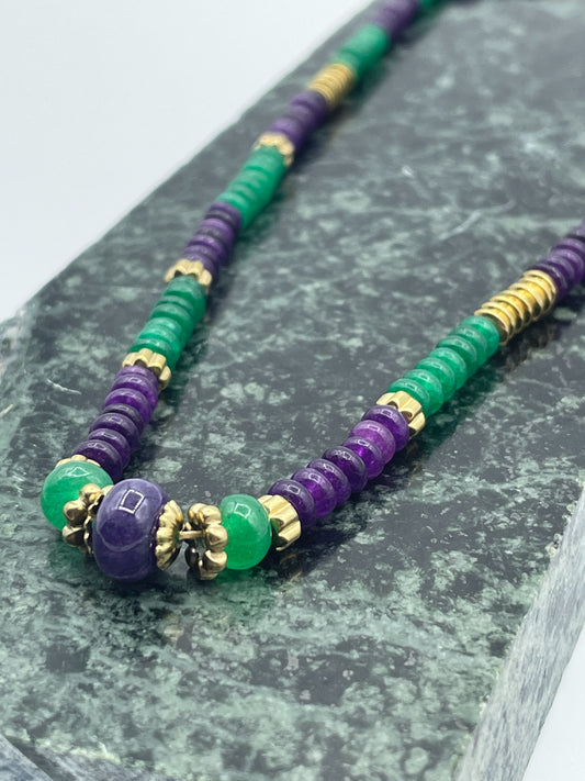 Purple Green Pearl Necklace