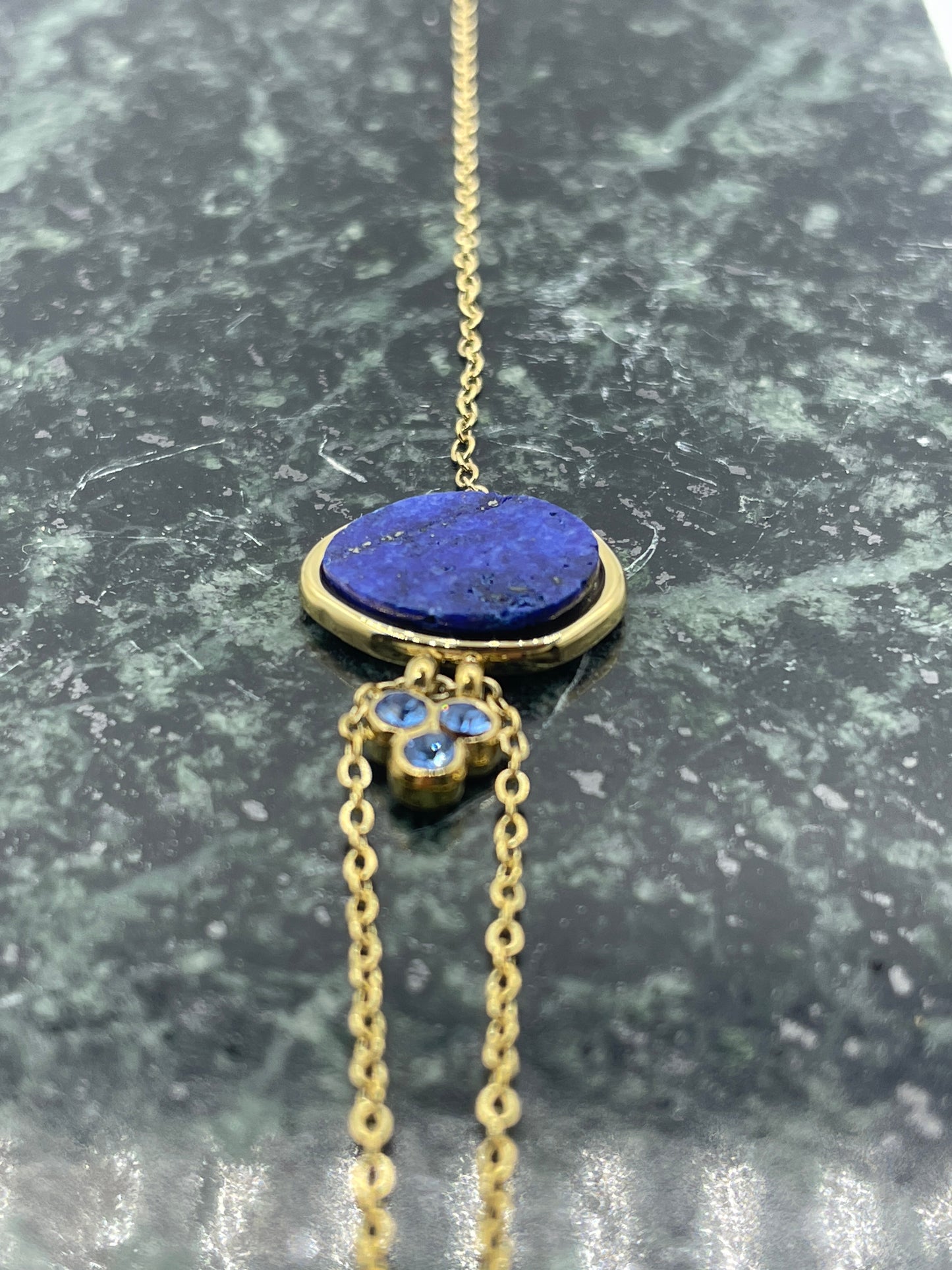 Stone and Diamond Blue Bracelet