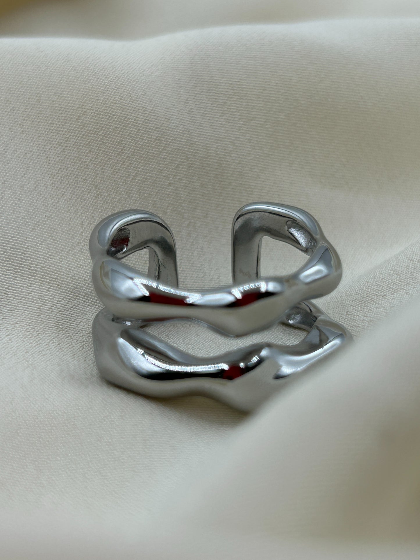 Thick Chain Ring Silver