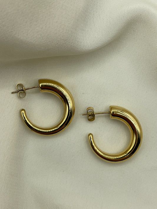 Thin Horn Earrings Gold