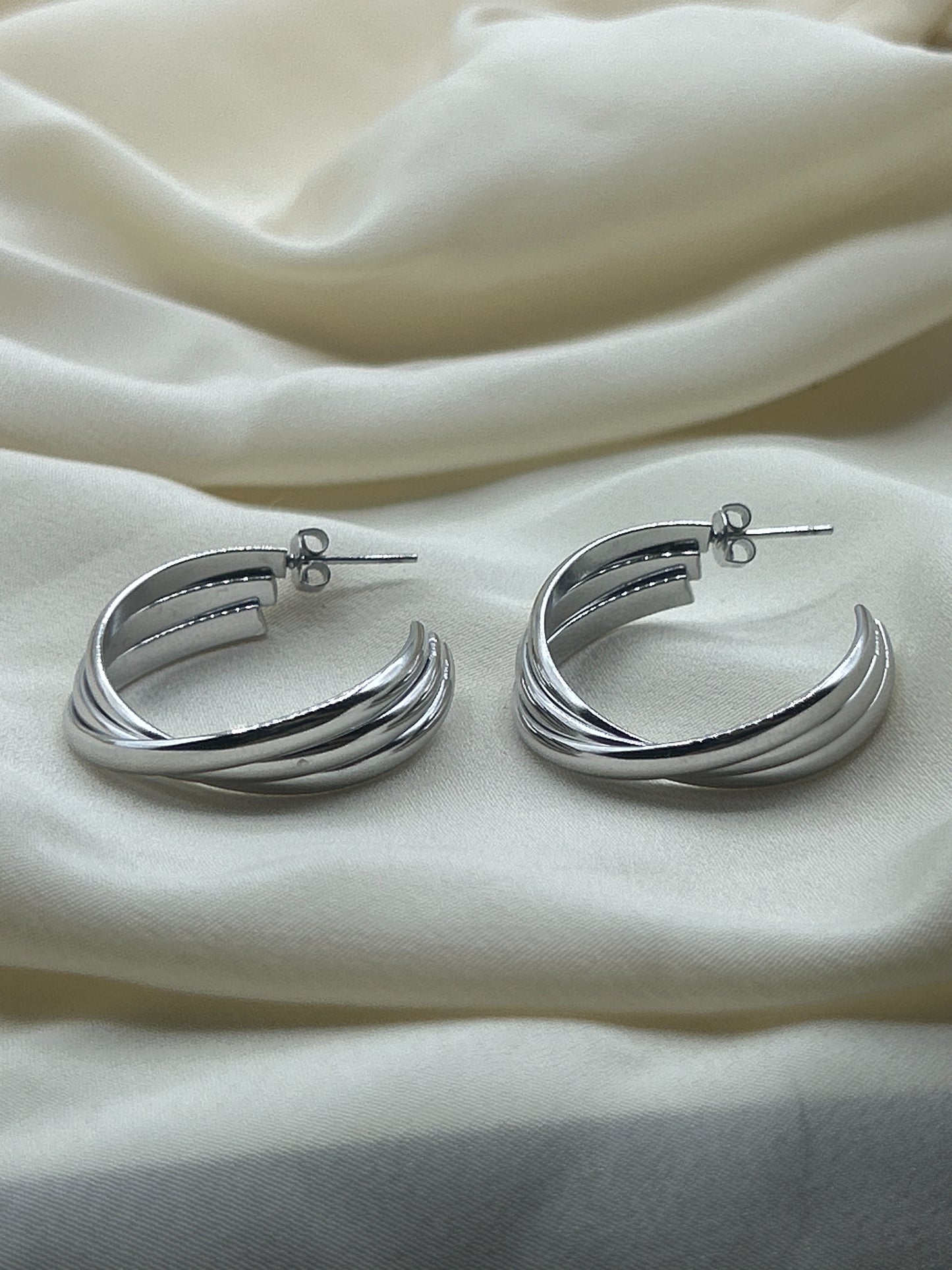 Twisted Earrings Silver