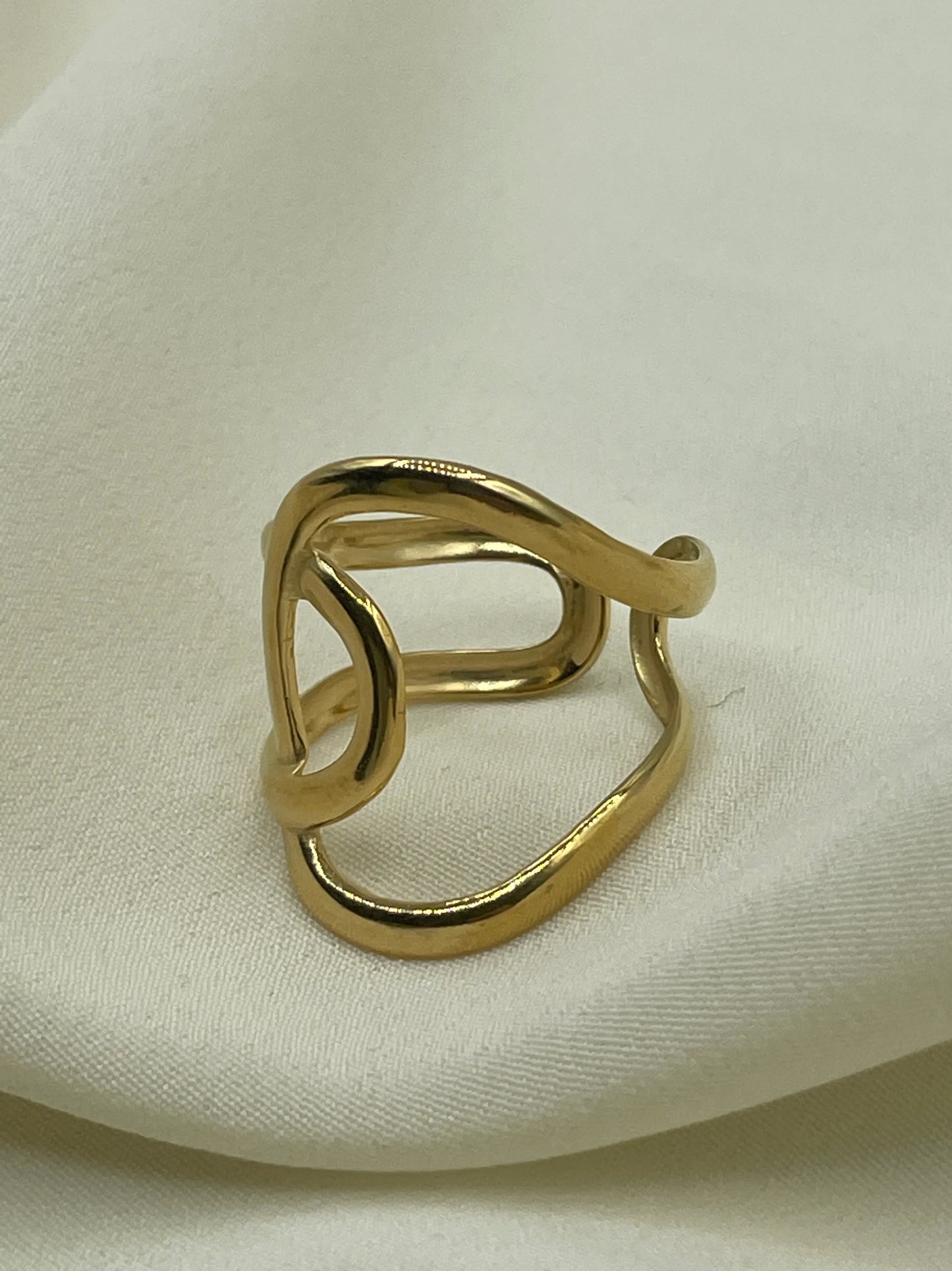 Abstract Line Ring Gold