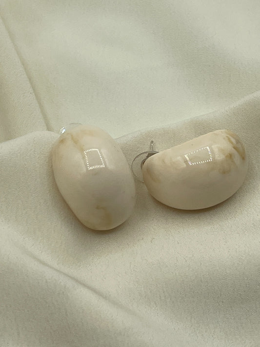 Alabaster Lunate Earrings