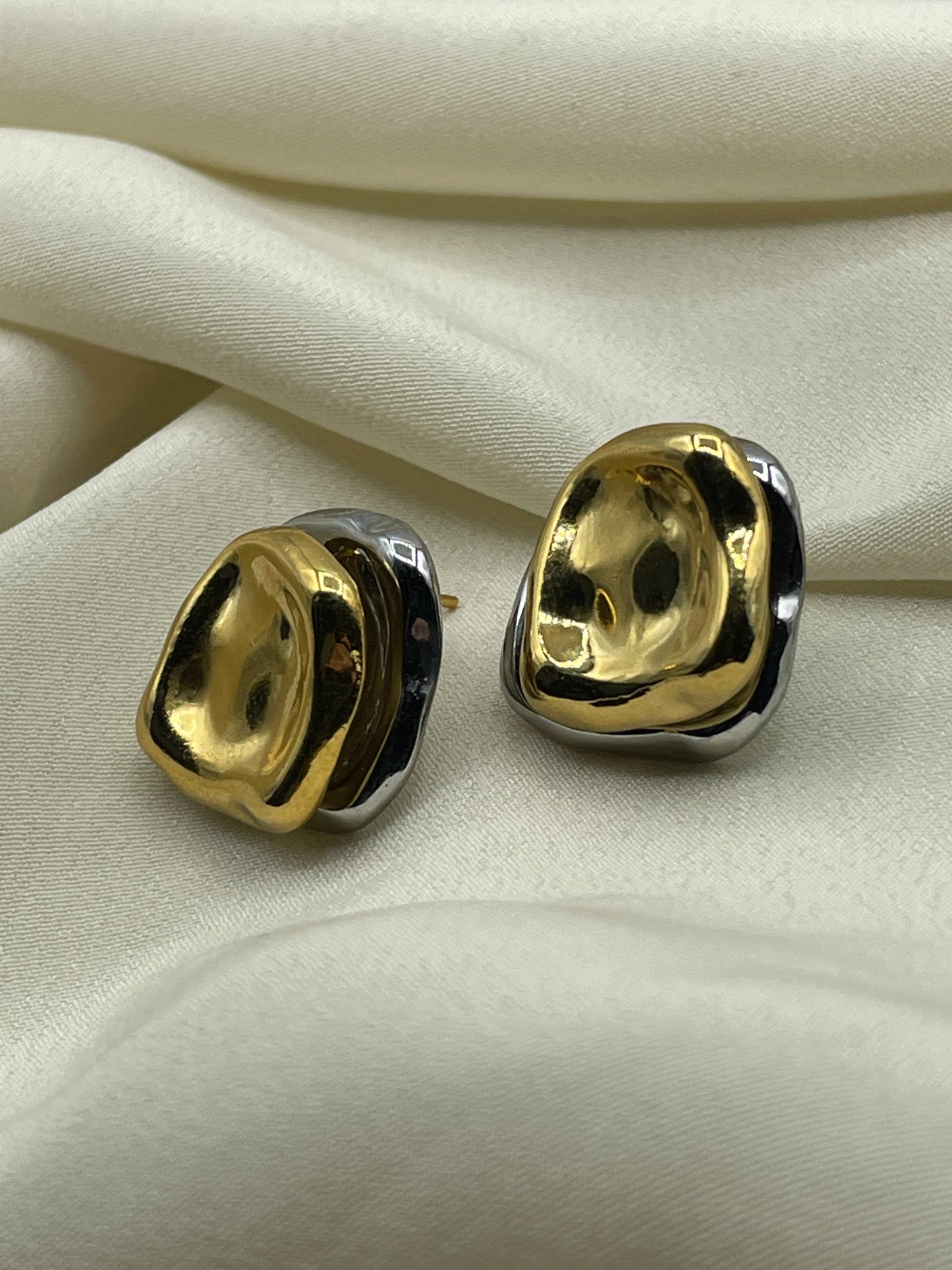 Bicolor Square Earrings