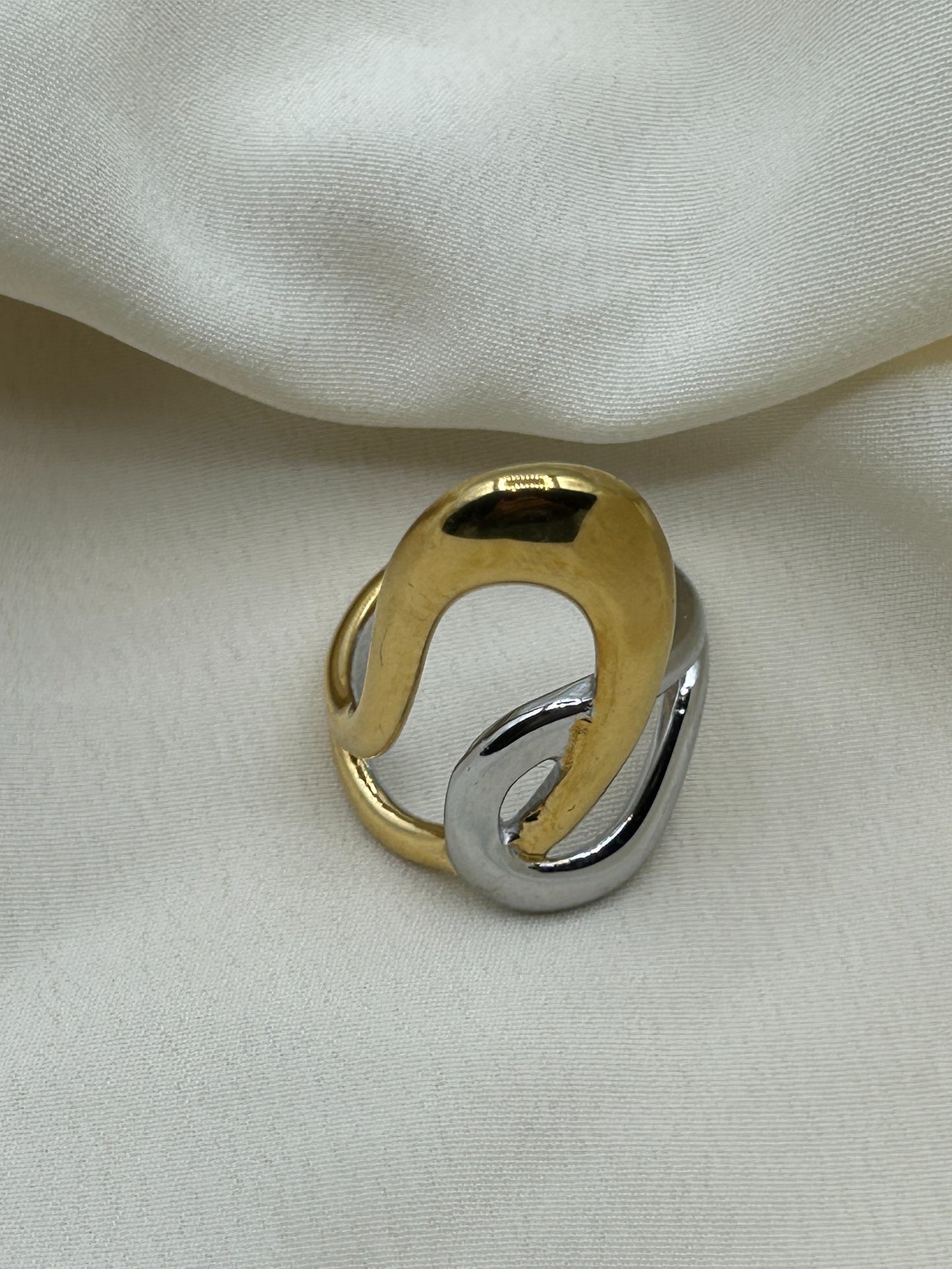 Bicolor Irregular Chainlink Ring