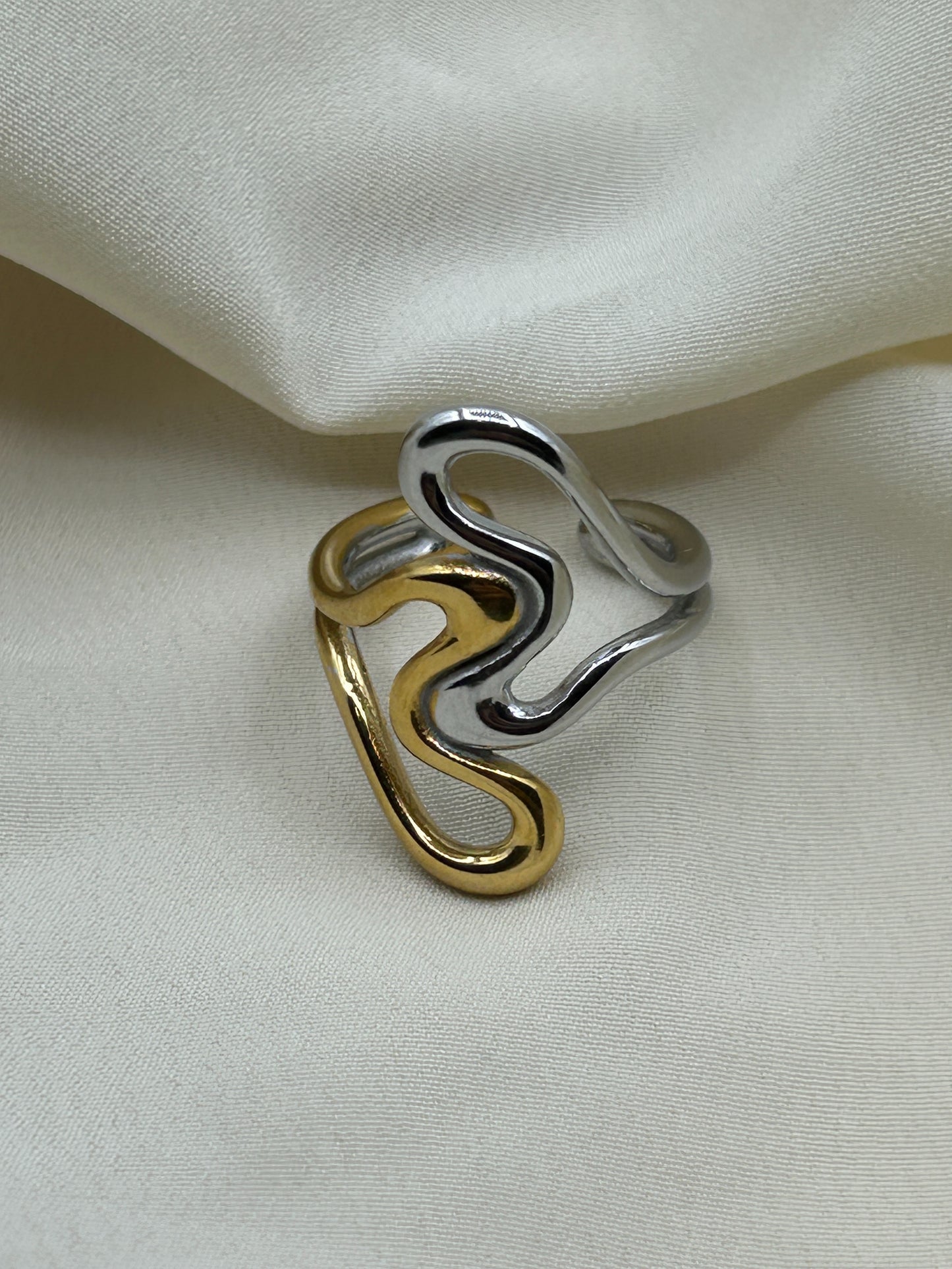 Bicolor Double Line Ring