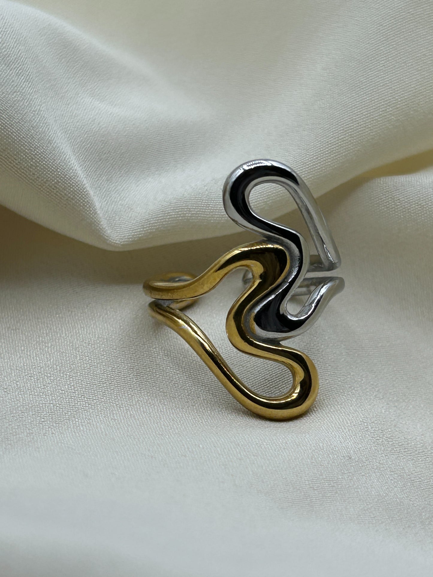 Bicolor Double Line Ring