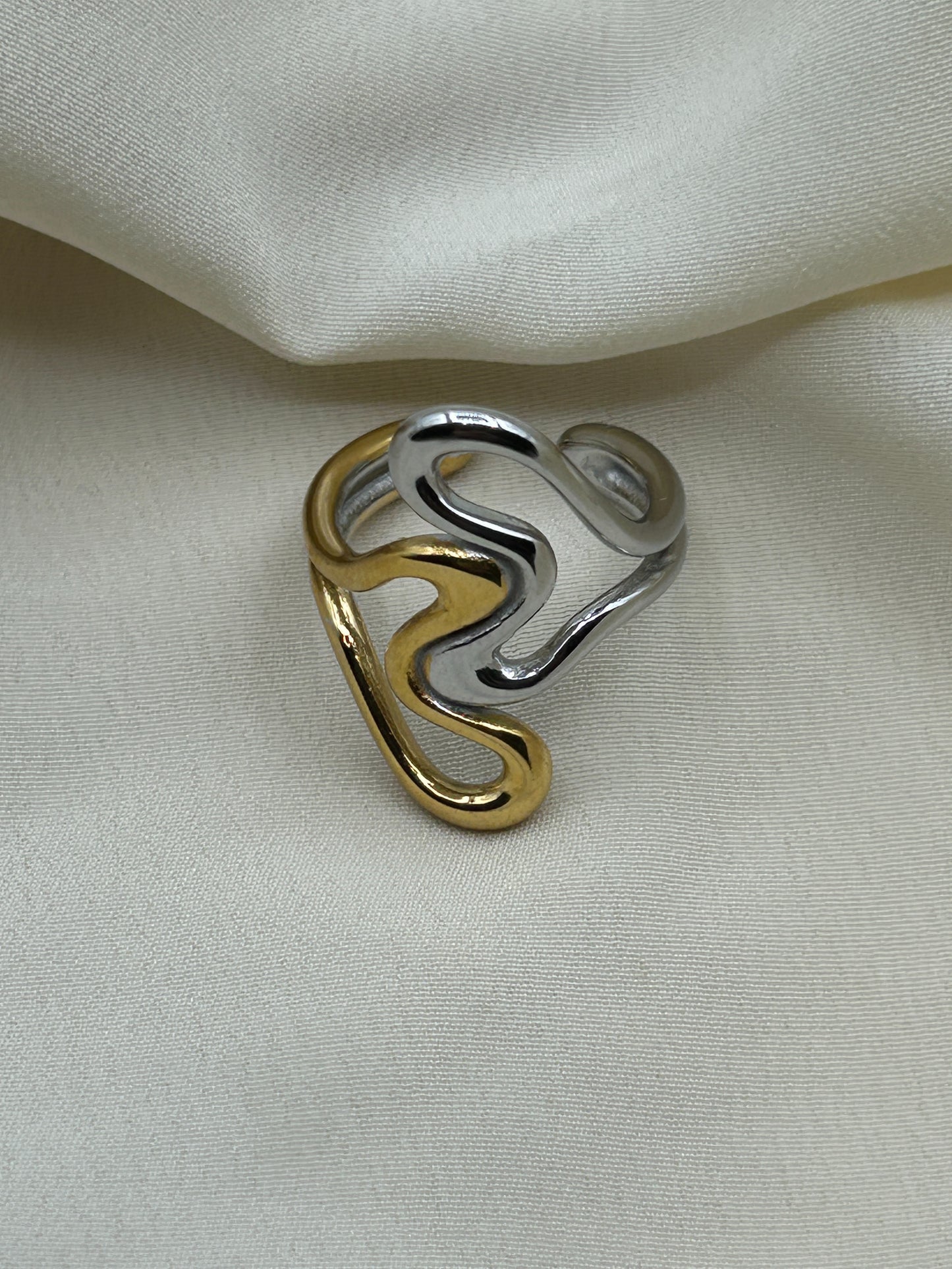 Bicolor Double Line Ring