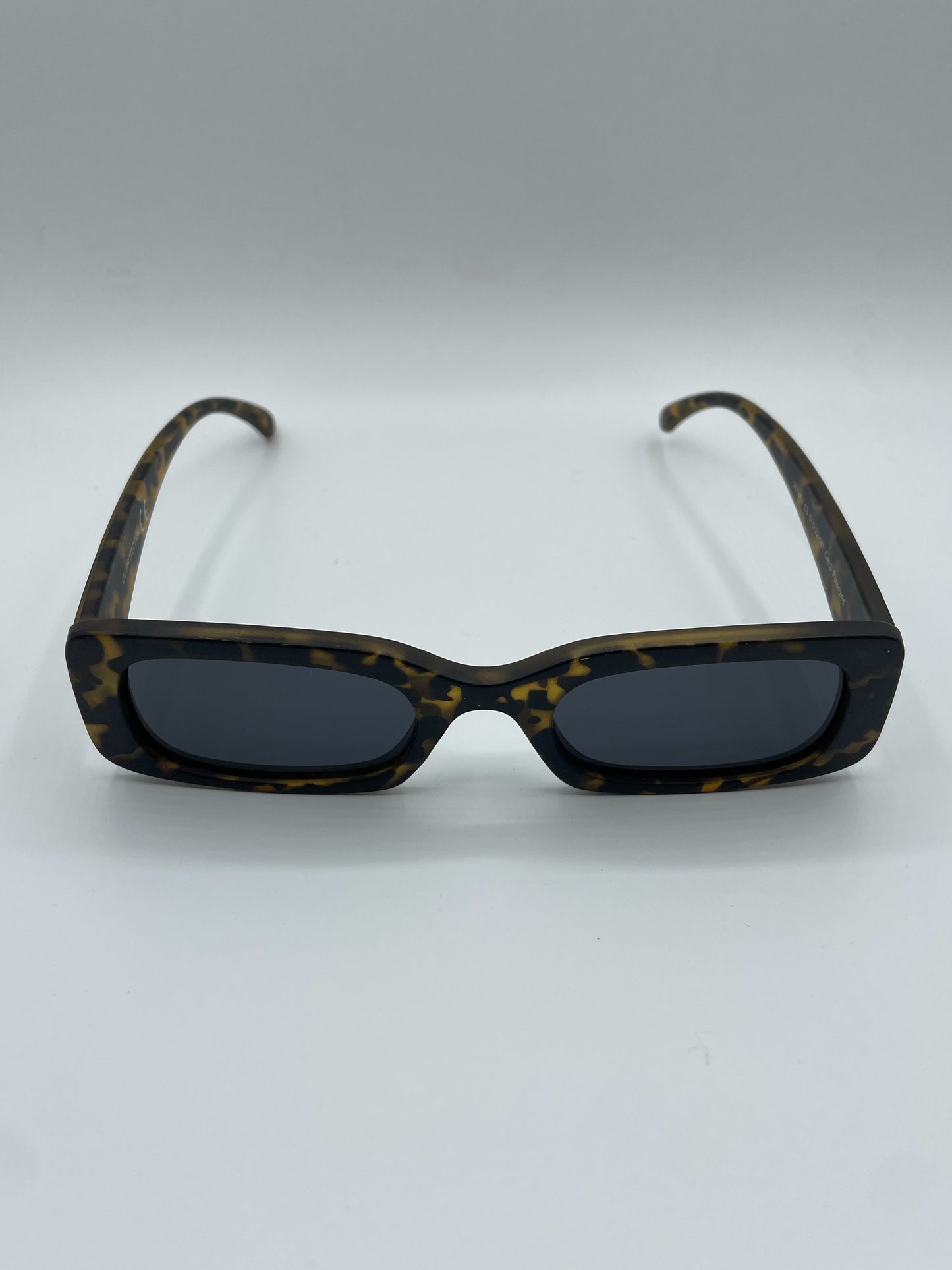 Black Spotted Rectangular Sunglasses
