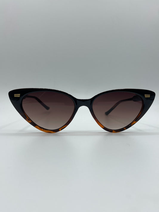 Brown Spotted Large Cat Eyes Sunglasses