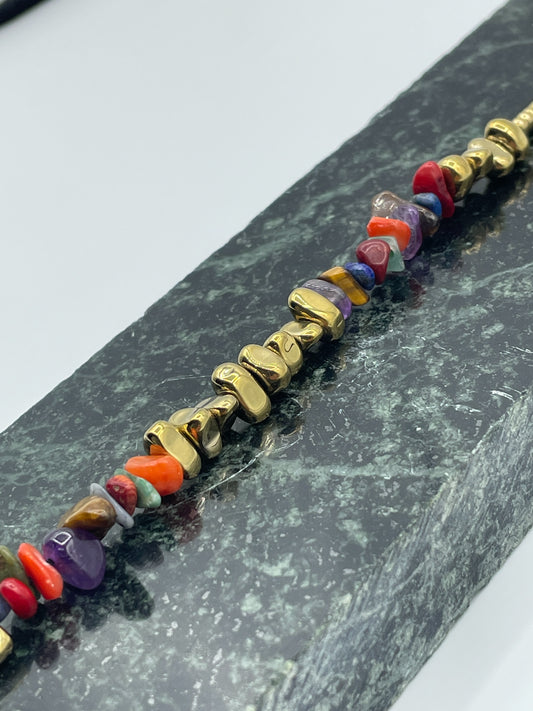 Colored Stone & Gold Bracelet