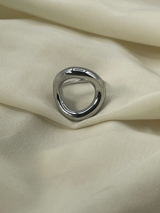 Distorted Circle Silver Ring