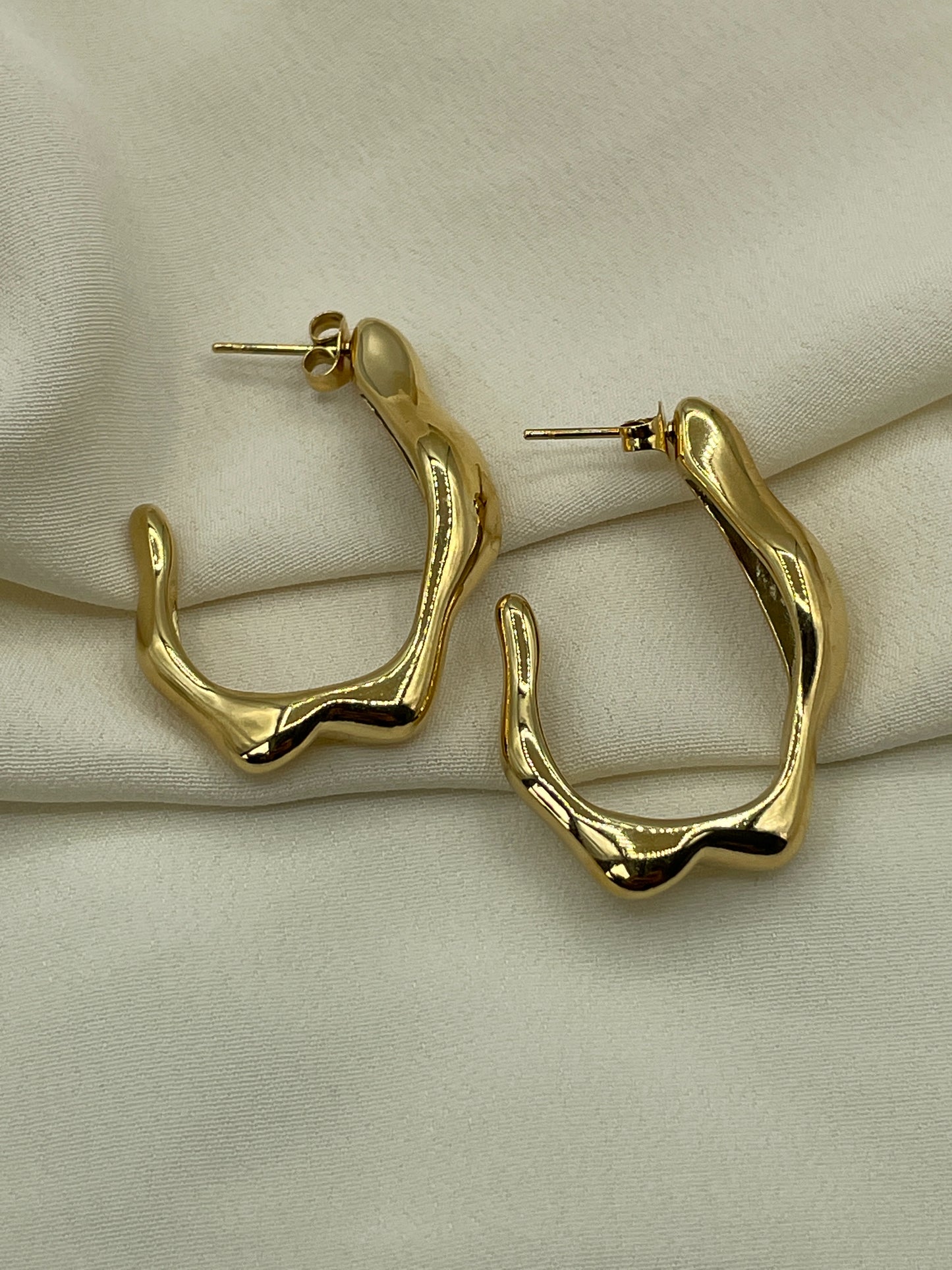 Distorted Lava Gold Earrings