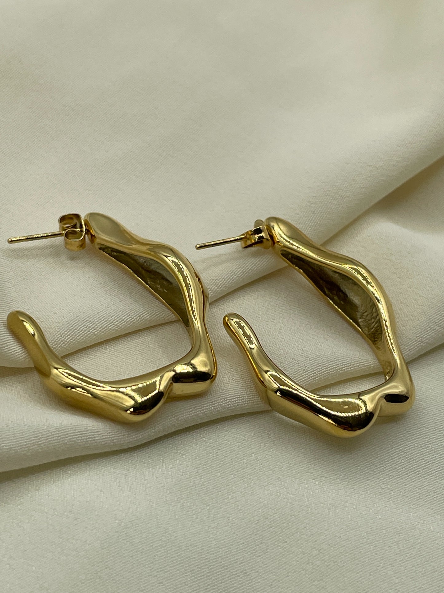 Distorted Lava Gold Earrings