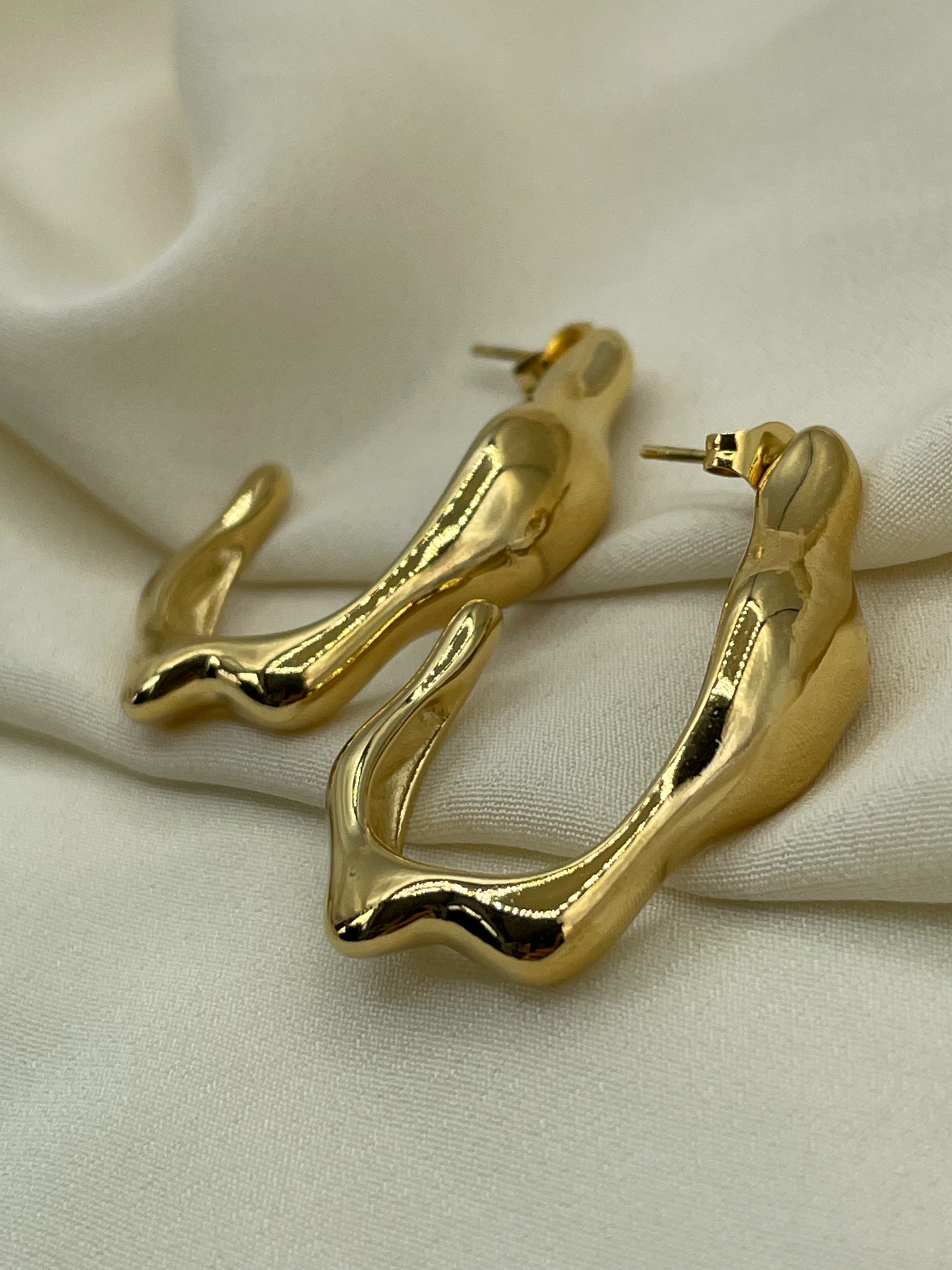 Distorted Lava Gold Earrings