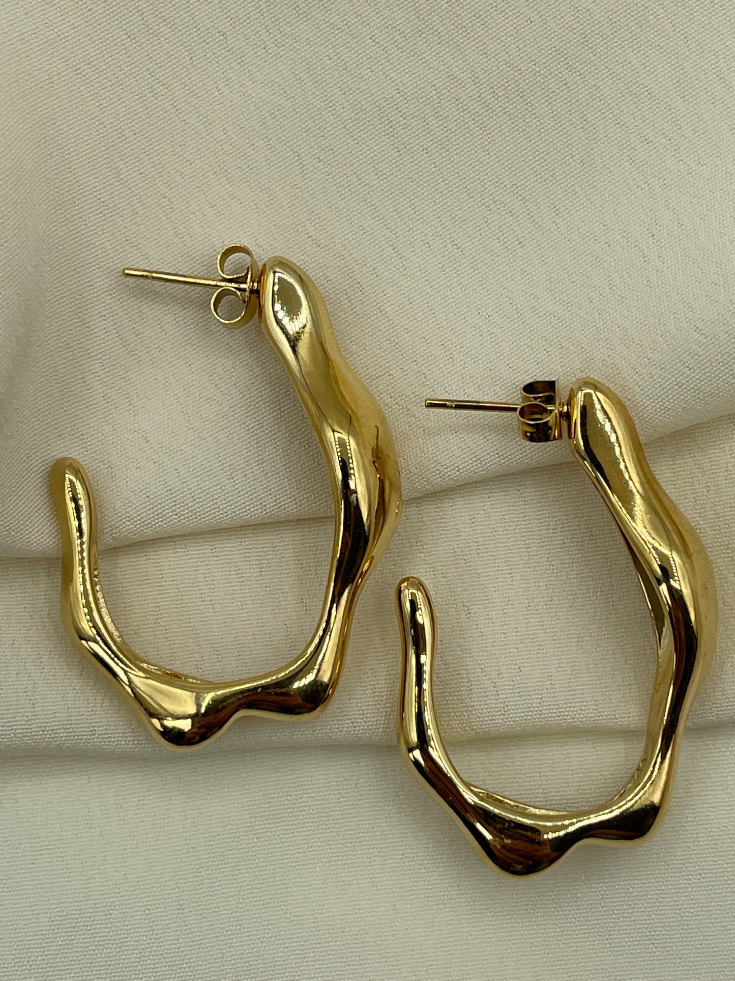 Distorted Lava Gold Earrings