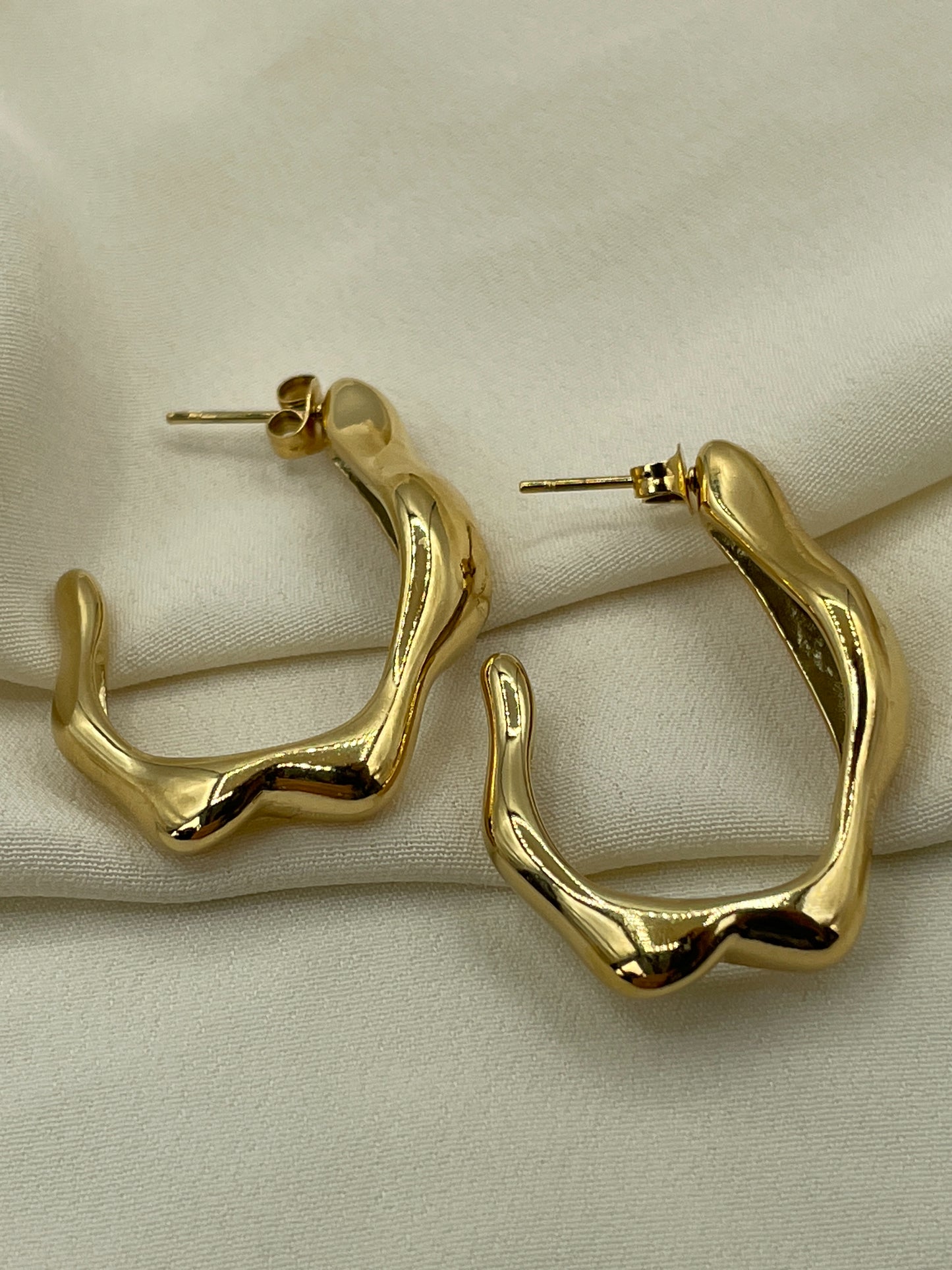 Distorted Lava Gold Earrings