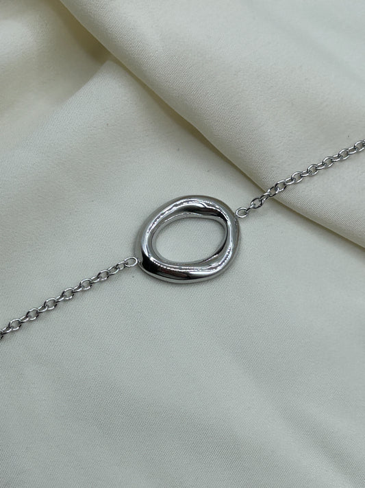 Distorted Circle Bracelet Silver