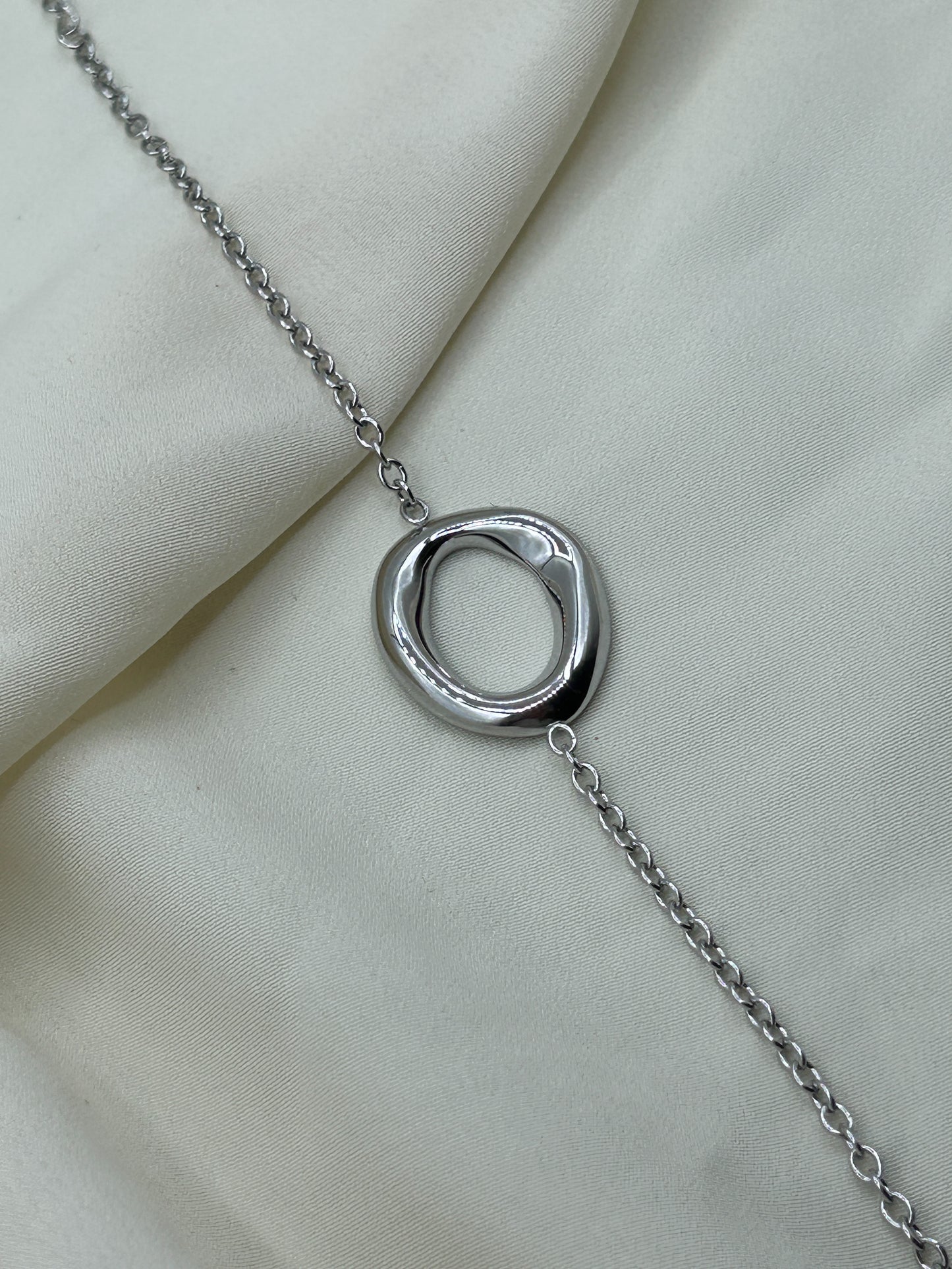 Distorted Circle Bracelet Silver