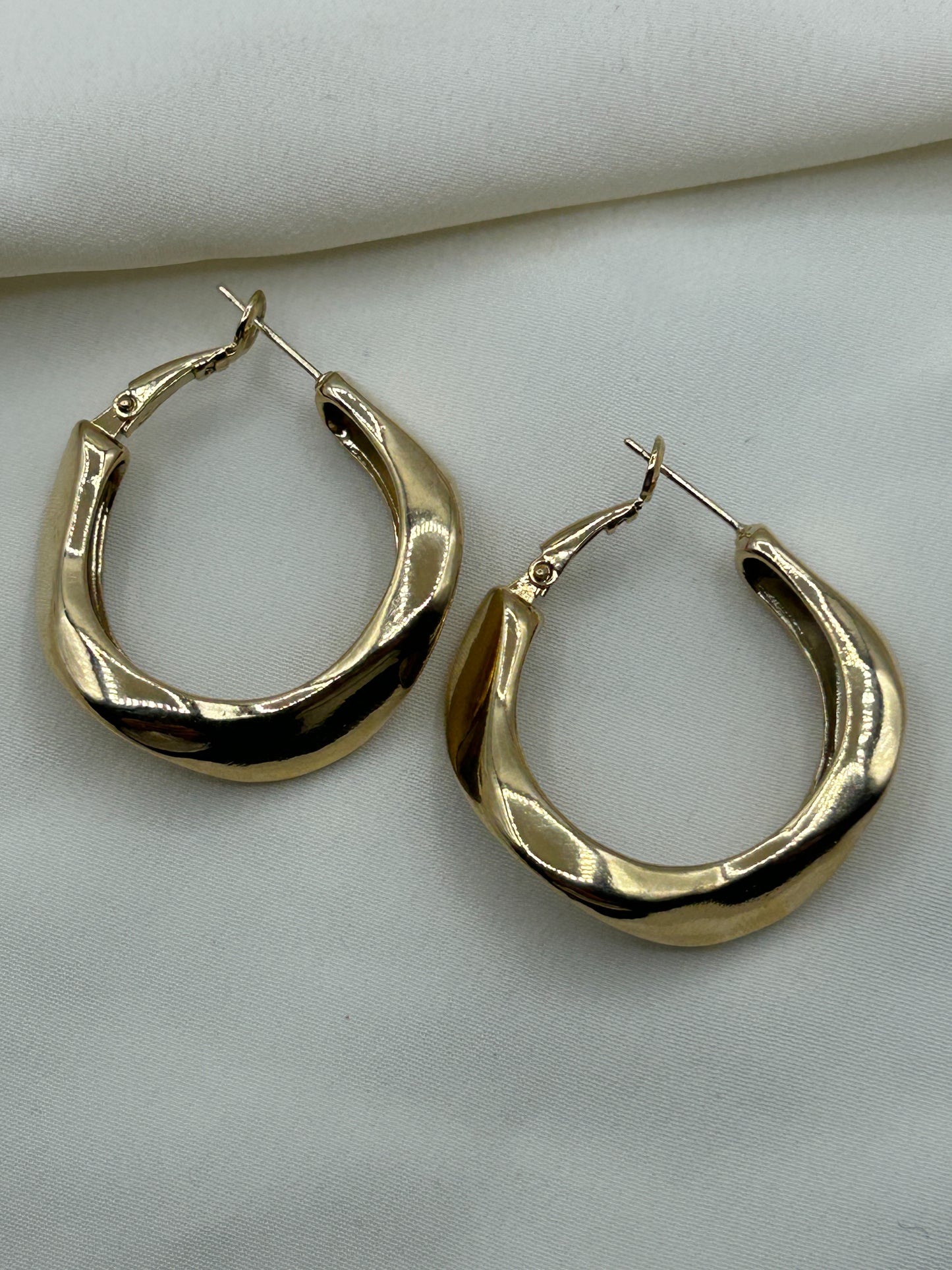 Distorted Hoops Earrings Gold