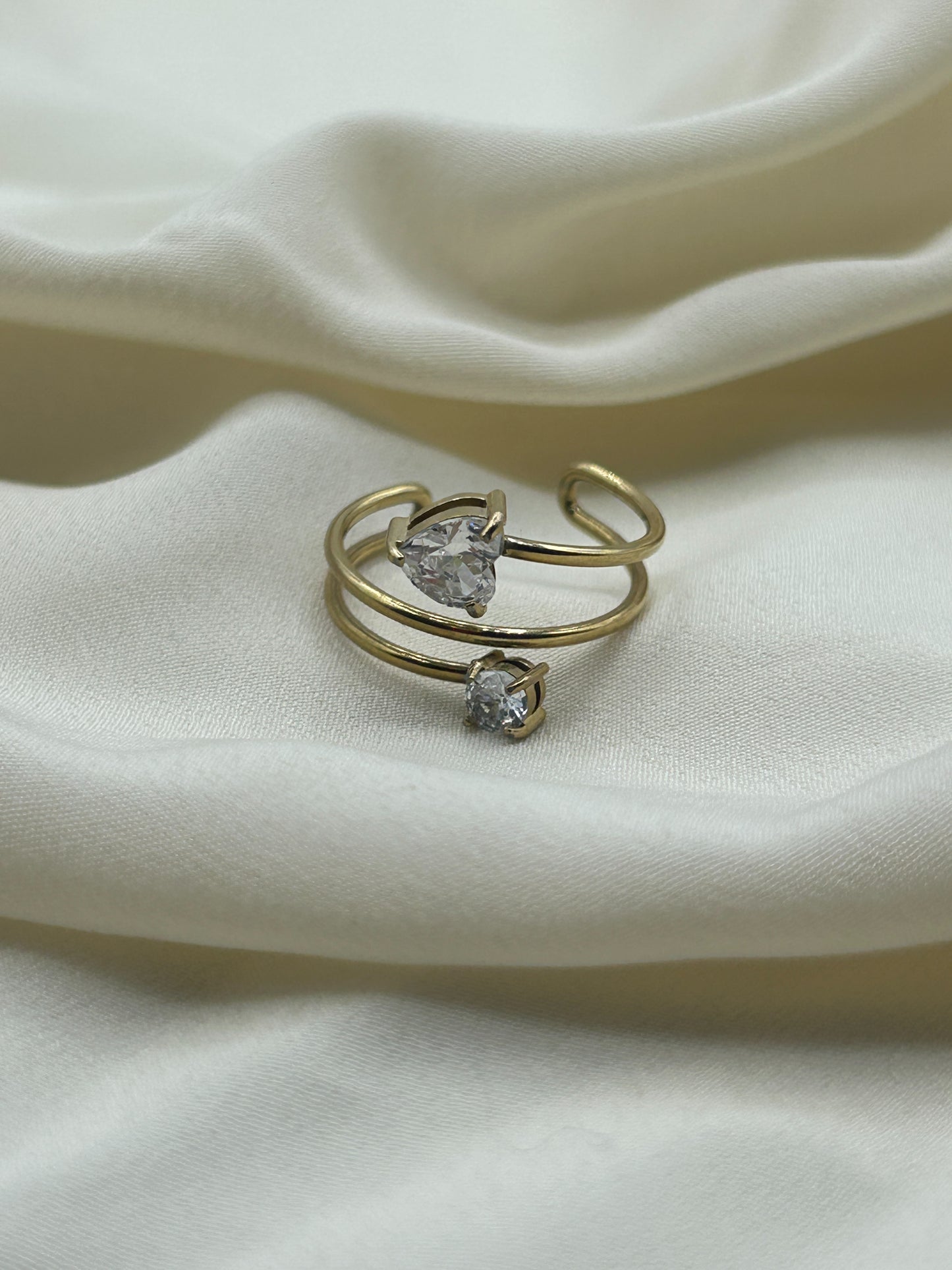 Double Diamond Ring Gold