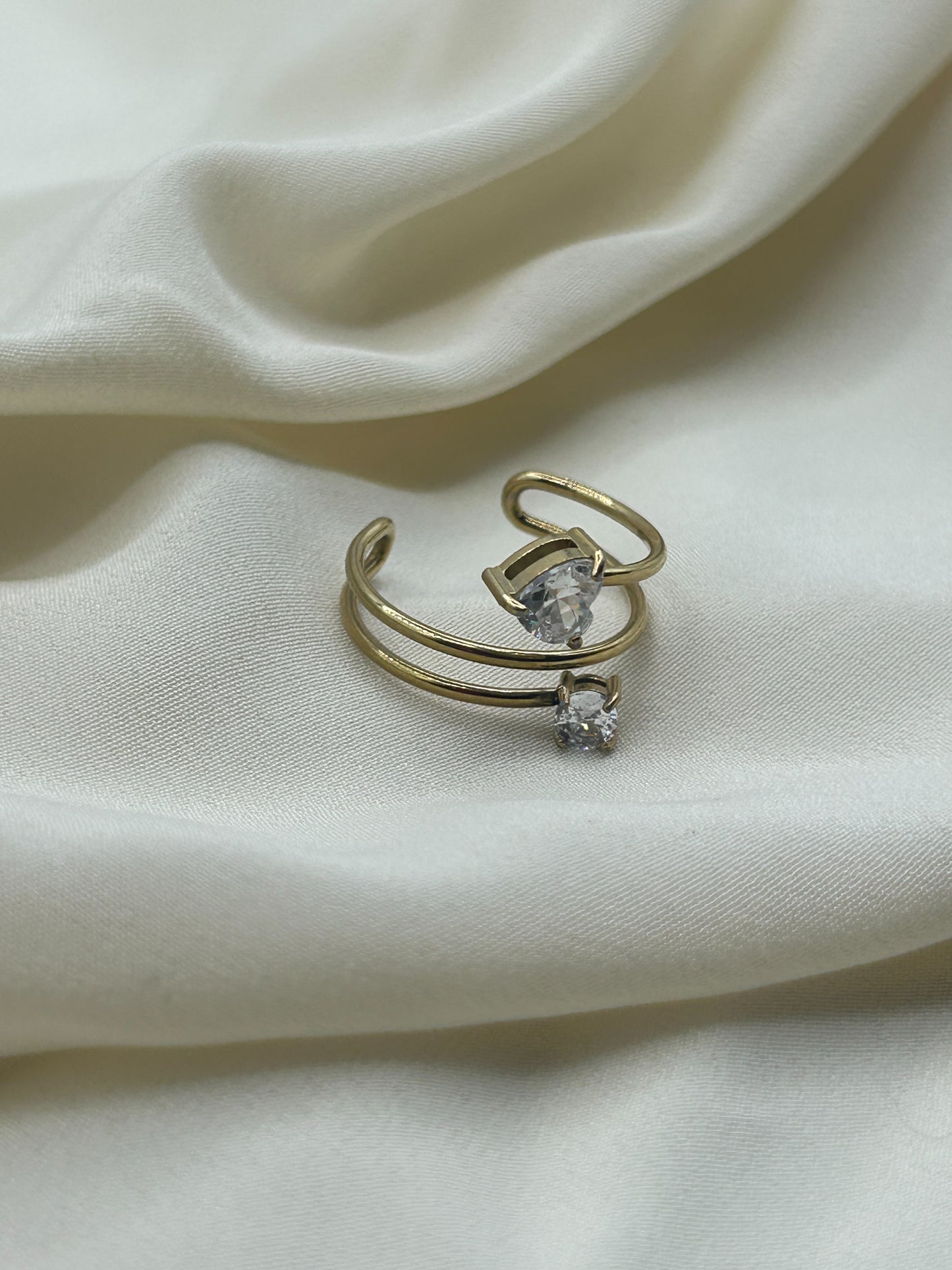 Double Diamond Ring Gold
