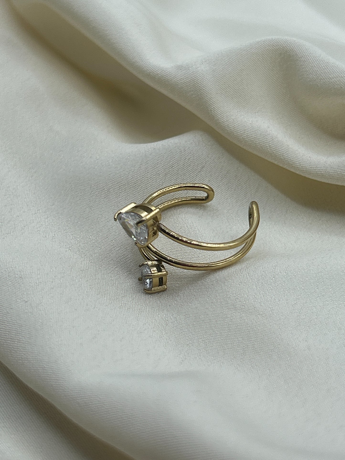 Double Diamond Ring Gold