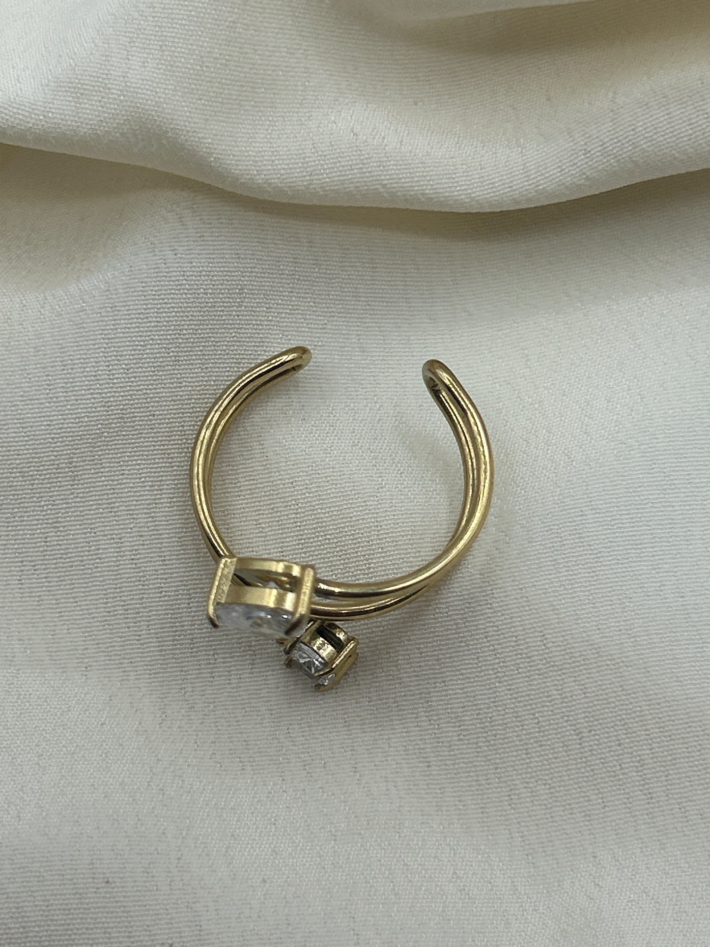 Double Diamond Ring Gold
