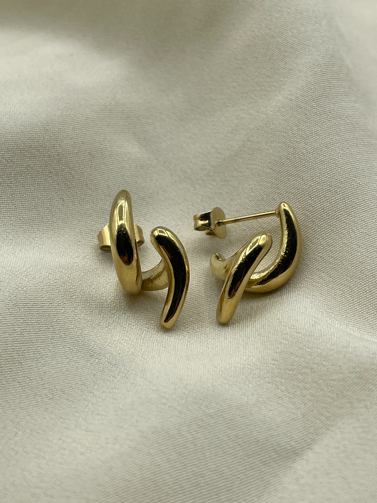 Double Gold Mini Beans Earrings