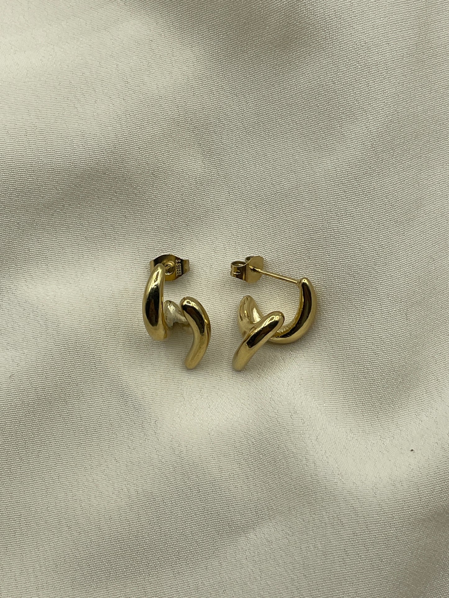 Double Gold Mini Beans Earrings