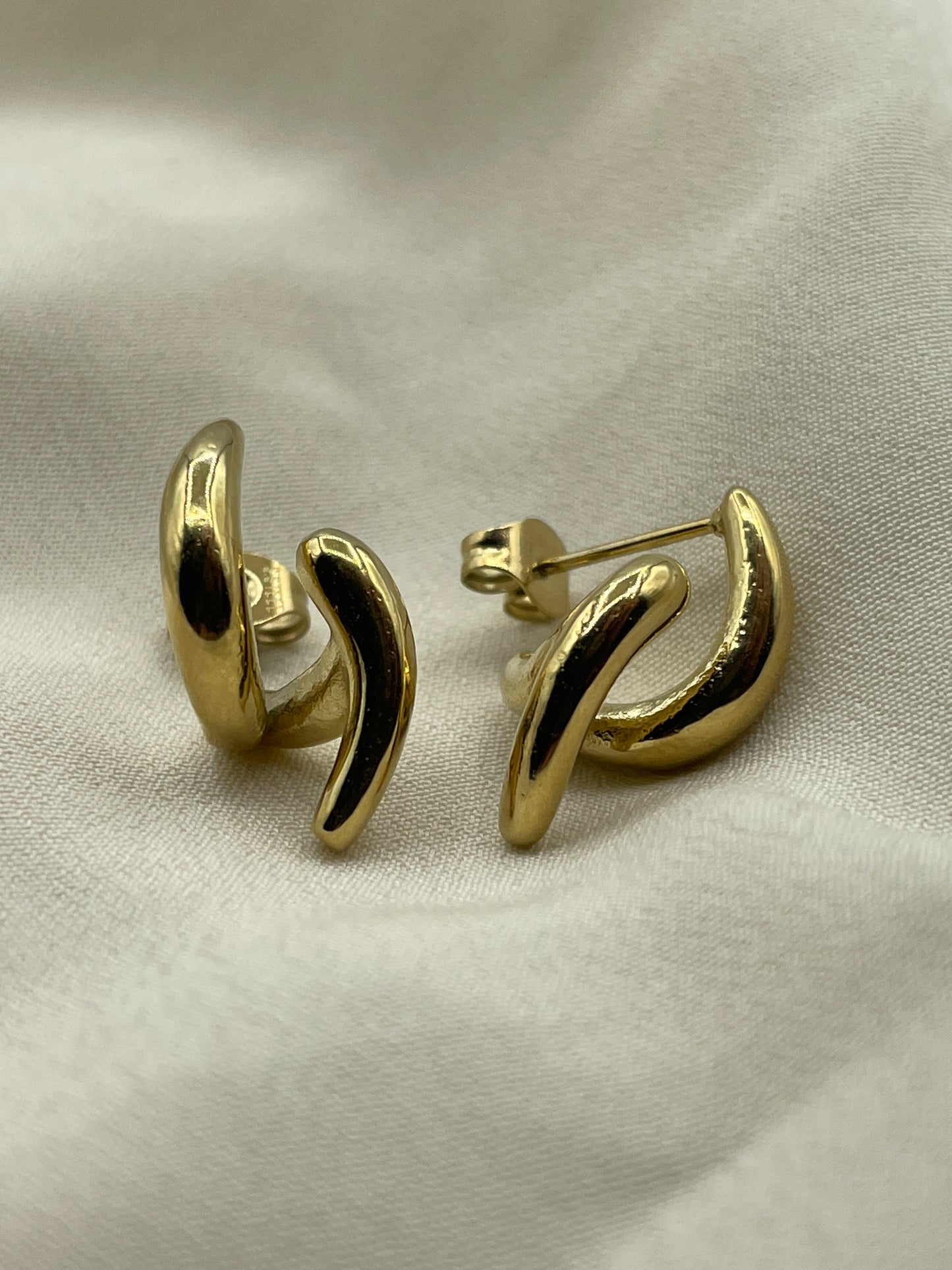 Double Gold Mini Beans Earrings