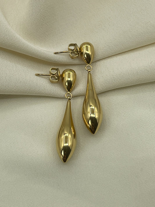 Double Pendant Tear Earrings