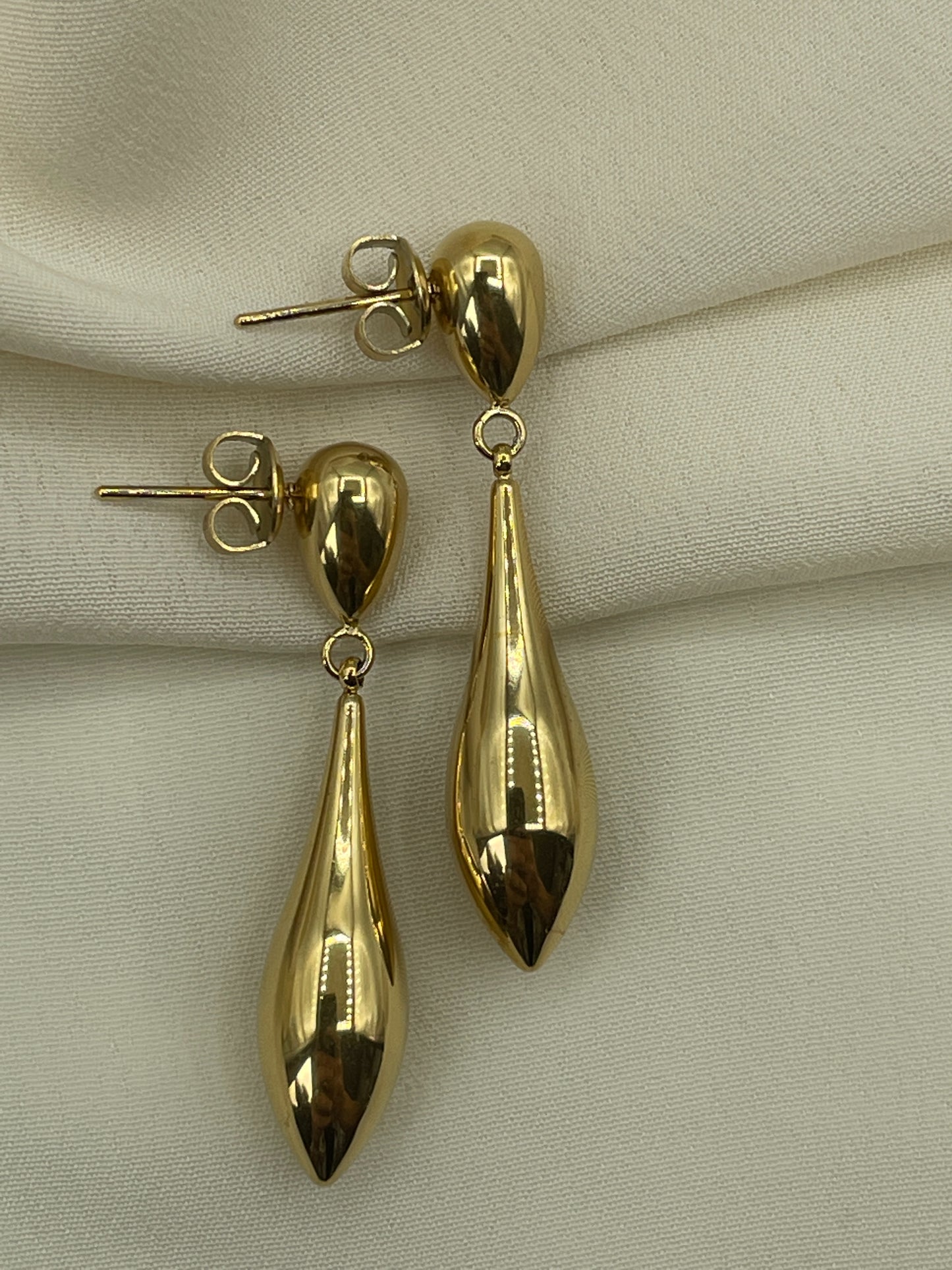 Double Pendant Tear Earrings