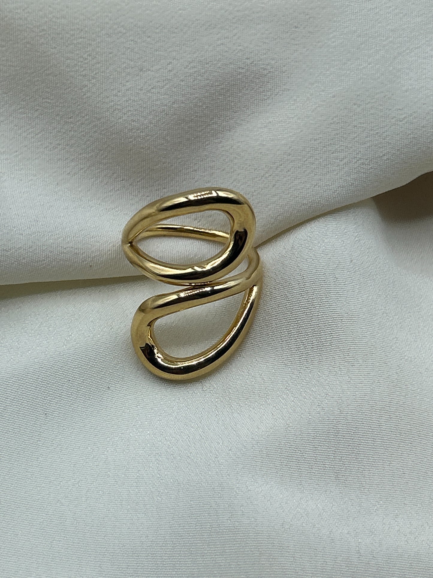 Double Tear Line Ring Gold