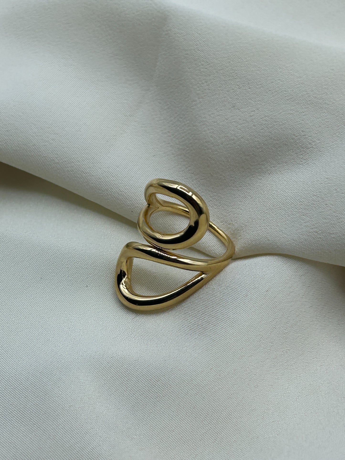Double Tear Line Ring Gold
