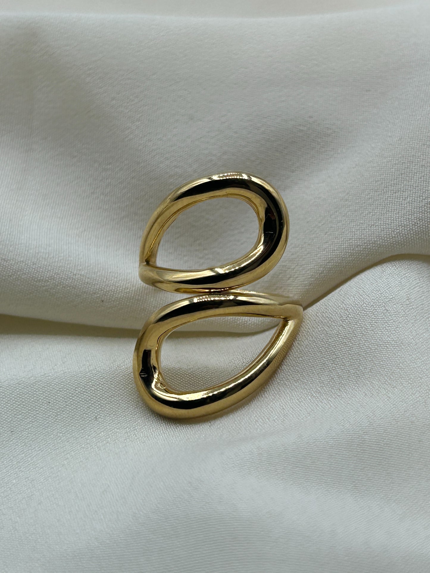 Double Tear Line Ring Gold