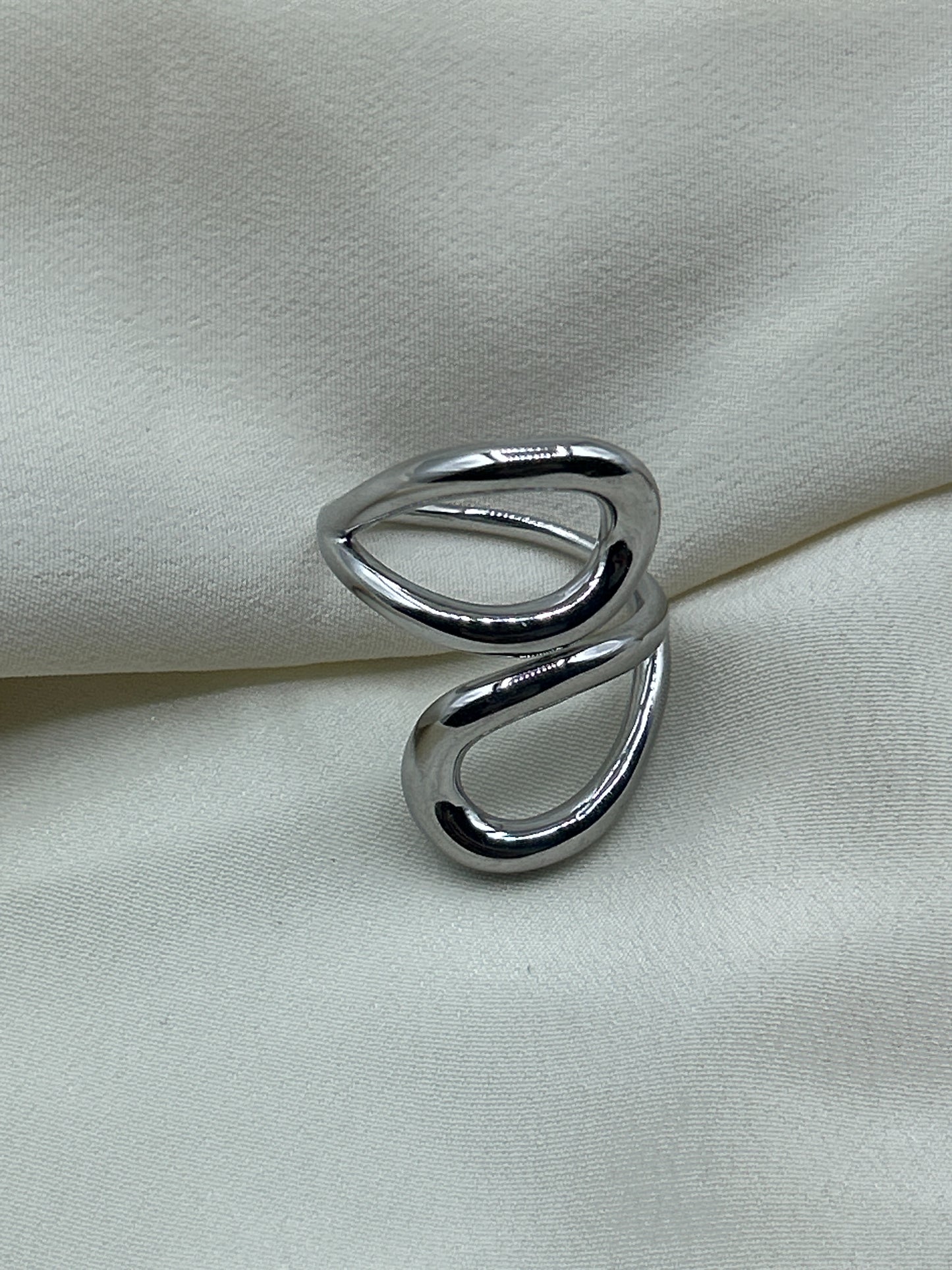 Double Tear Line Ring Silver